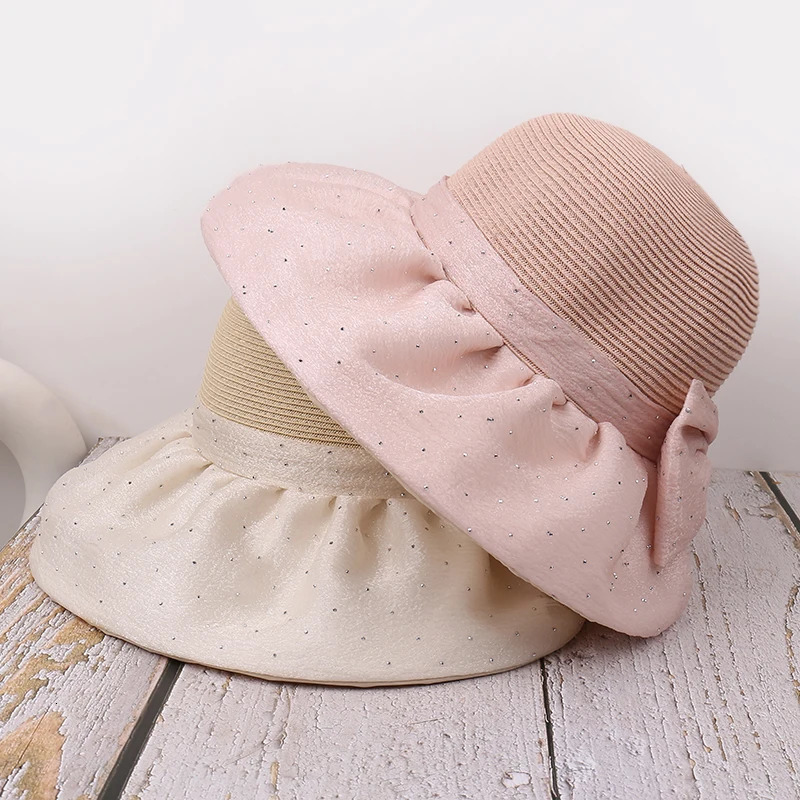 SpringSummer Fashionable Hat with Butterfly Knot Decoration for Casual Outdoor Vacation Beach Travel Sunshade Sunscreen 250512
