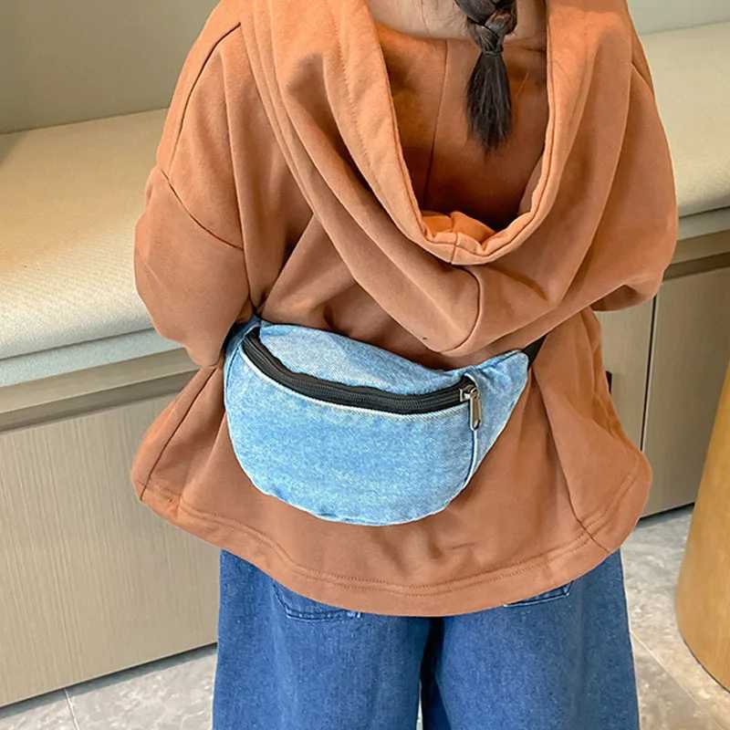 New Mini Waist Bag Denim Belt Fanny Pack for kids Casual Shoulder ChEST Bag Banana Pillow baby Waist Packs Z250512