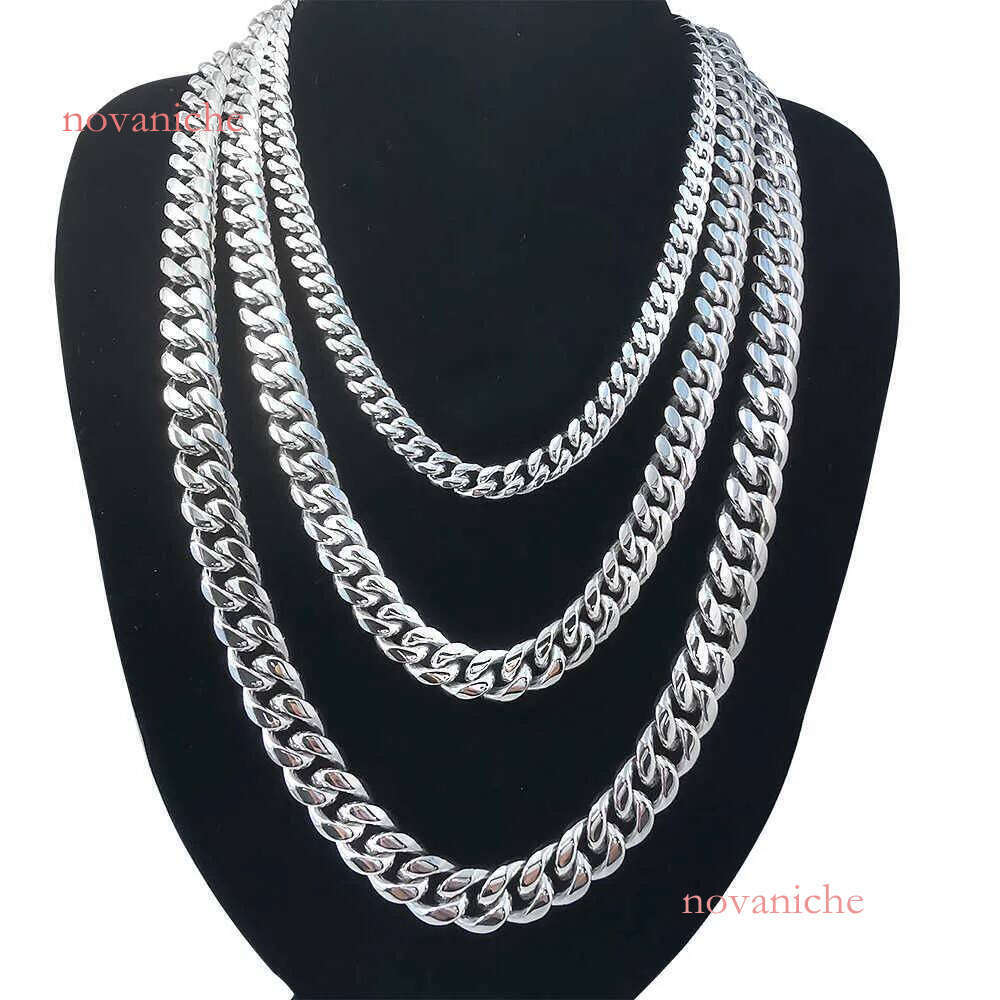 cuban chain for 8-14mm width stainless steel non tarnish link necklace hip hop womens choker links necklaces men women designer jewelry