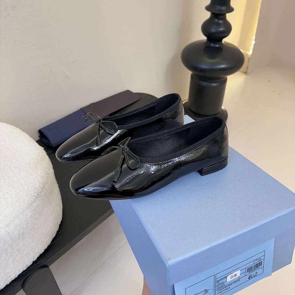 New Women Genuine Leather Ballet Flats Butterfly Knot Low Heels Solid Colors Round-Toes Designer Shoes Zapatillas De Mujer