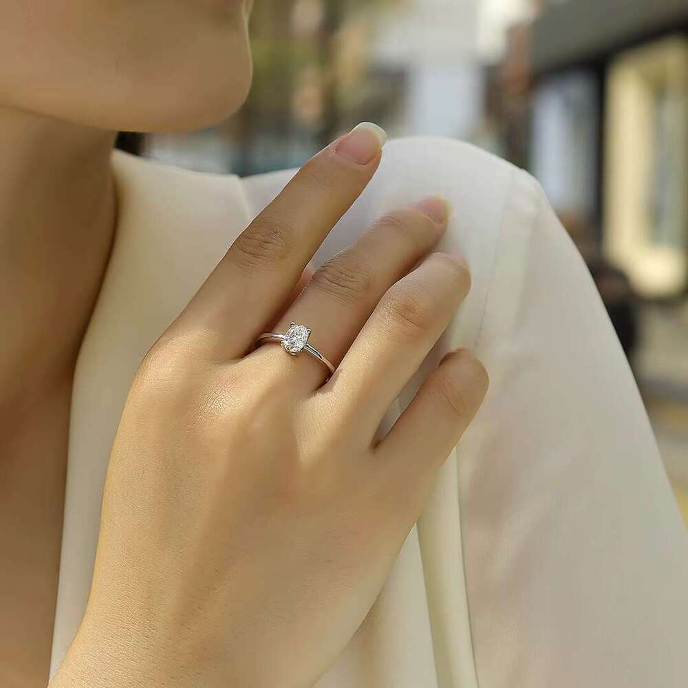 Elegant Card Rubble Oval Cutting Ring - Pointed Set Made of Pure Silver, Sizes 5-9, USA, Eternal Beauty