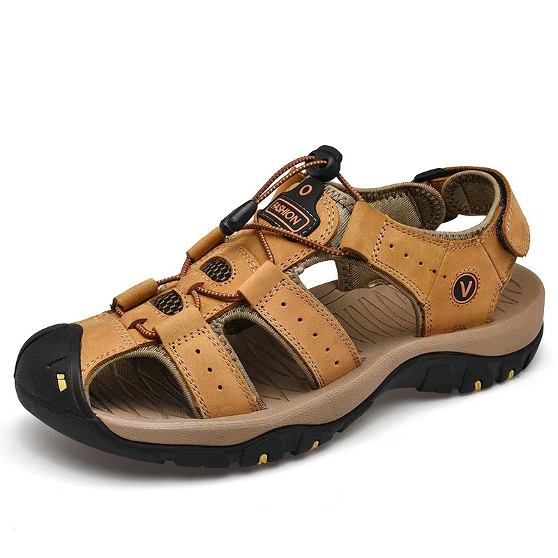 New Summer Men's Outdoor Casual Shoes Genuine Leather Non-slip Sneakers Hihg Quality Men Beach Sandals 1188