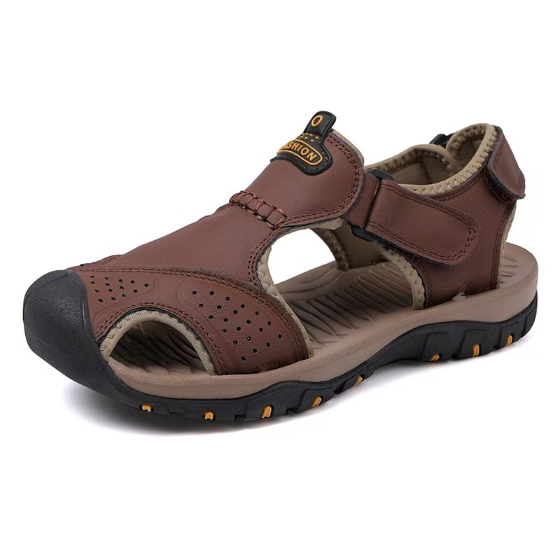 New Summer Men's Outdoor Casual Shoes Genuine Leather Non-slip Sneakers Hihg Quality Men Beach Sandals 1188