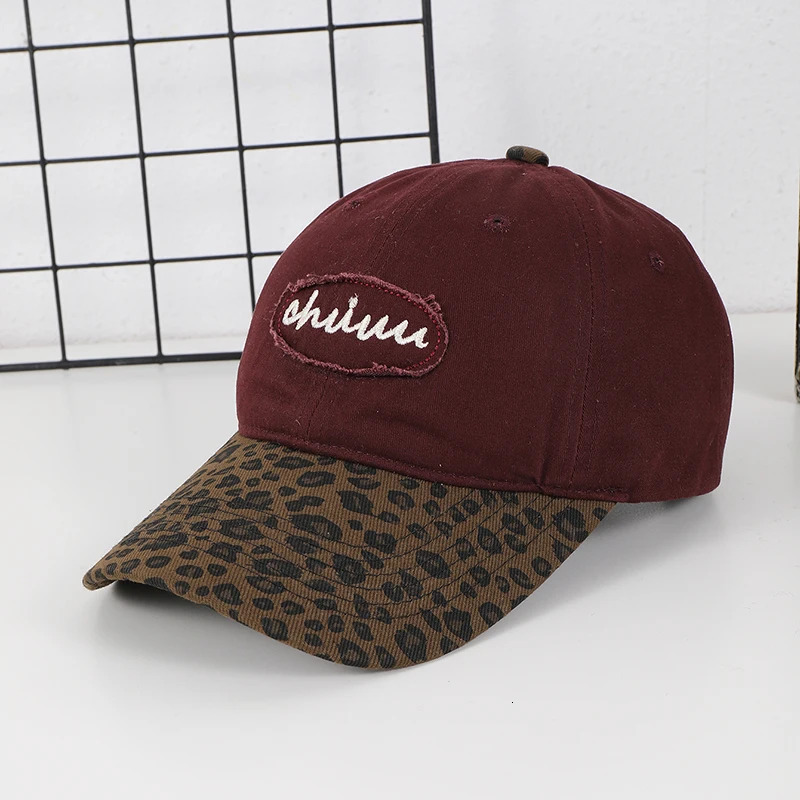 Fashion patchwork yellow brown leopard patch cloth embroidered soft top baseball cap outdoor adjustable allmatch 250512