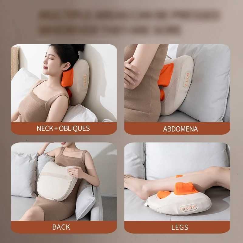 Wireless Electric Trapezius Massage Pillow Car Home Massager Heating Waist Neck Leg Cervical Shiatsu Kneading Massagers PurpleW250512