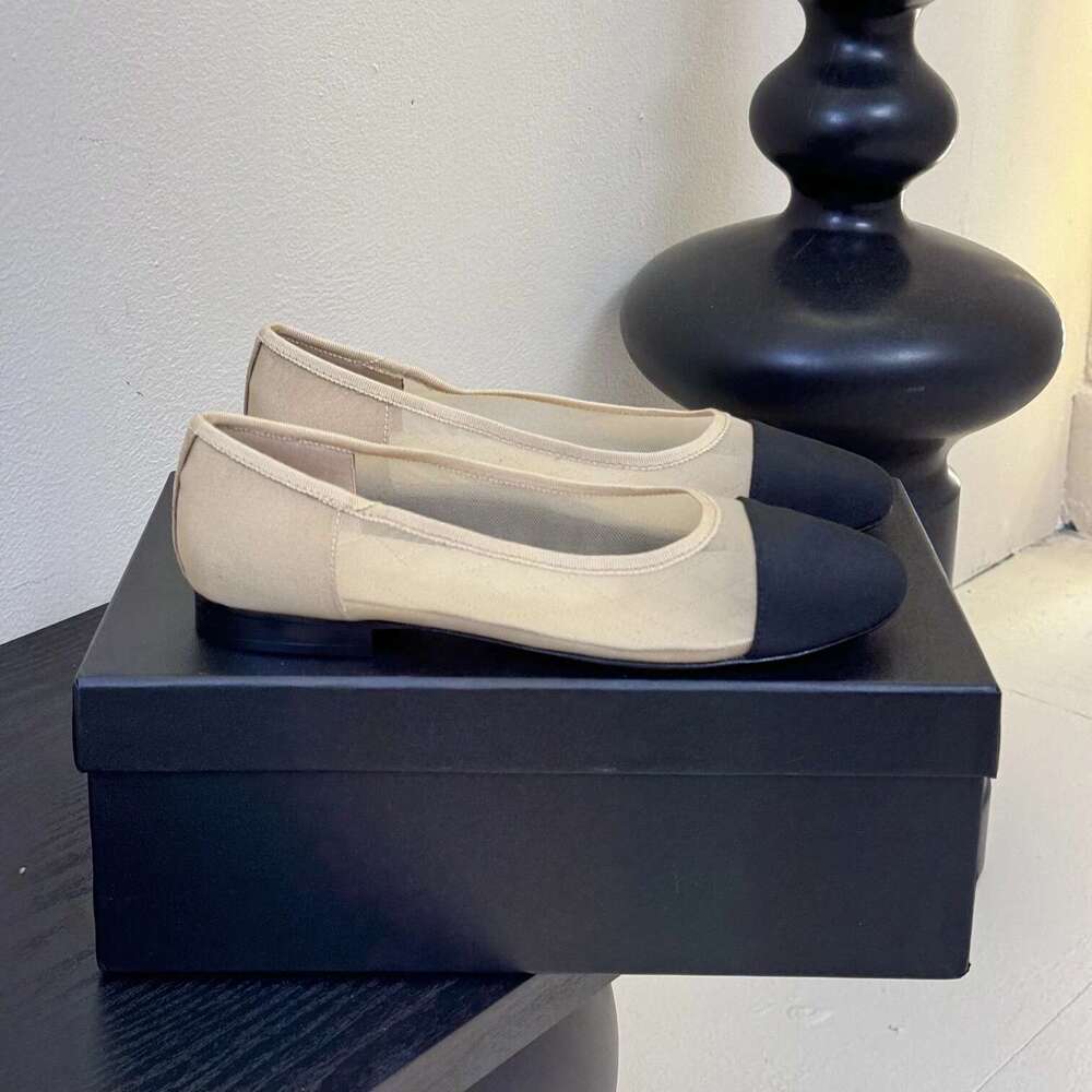 Women Size35-41 Mesh Genuine Leather Ballet Flats Crystal Round Toes Slip On Leisure Designer Shoes Zapatillas De Mujer