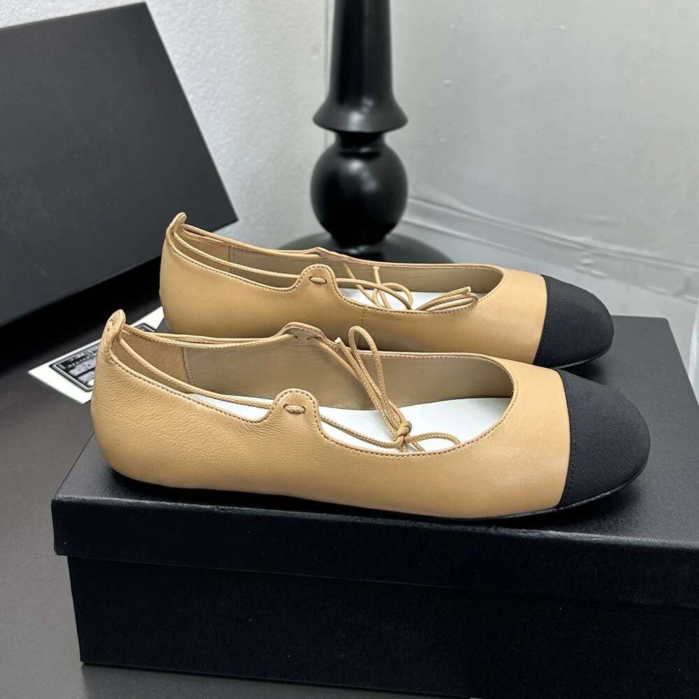 Women Size35-41 Genuine Leather Ballet Flats Round Toe Ankle Strap Mixed Colors Roman Designer Shoes Zapatillas De Mujer