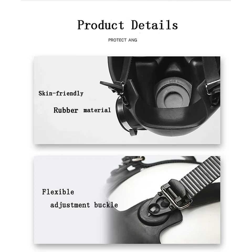 Tactical Gas Mask Chemical Full-face Respirator Dust Toxic Smoke Proof Anti-radiation Mask Organic Formaldehyde Tear Gas FilterW250512
