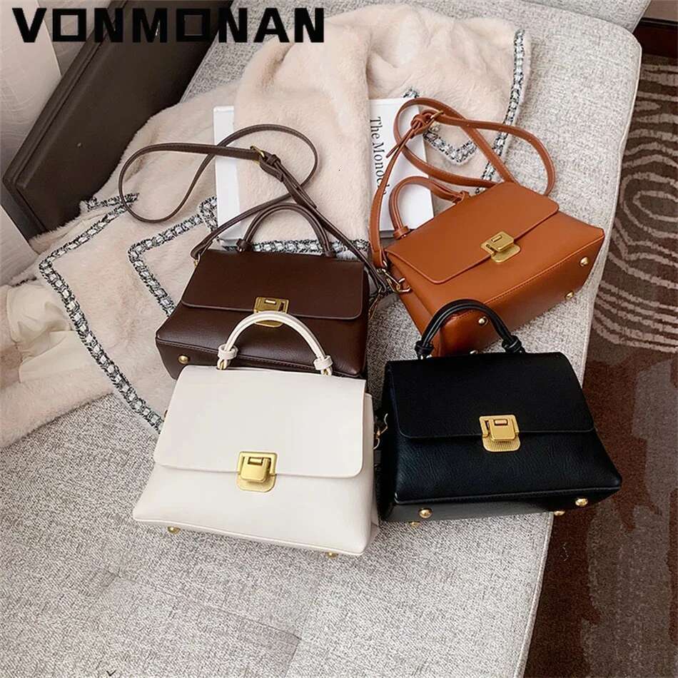 Vintage Tote Winter New Quality PU Leather Women's Handbag Purses Designer Mini Shoulder Messenger Bag