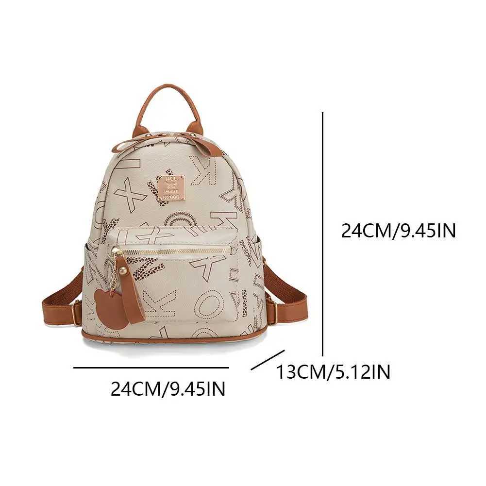Backpack Purse PU Leather Adjustable Strap Mini Backpack for Women Multi Pockets Rucksack School Bag for Travel Shopping Z250512-1