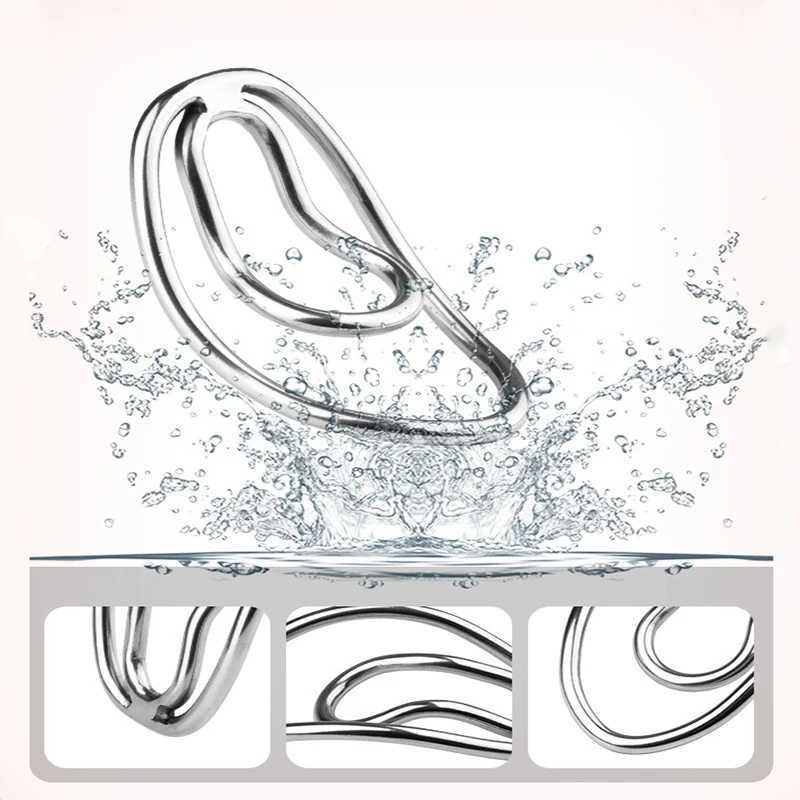 Metal Curved Scrotum Bondage Penis Ring For Fufu Cock Clip Sissy Male Mimic Female Pussy Chastity Device Lock Sperm SM Sex Toys W250512