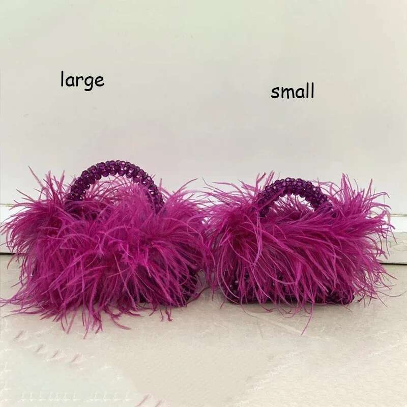 Add Feather Christmas Present Top-Handle Handbgas For Women Designer Purses Beaded Vintage Participate In Activities