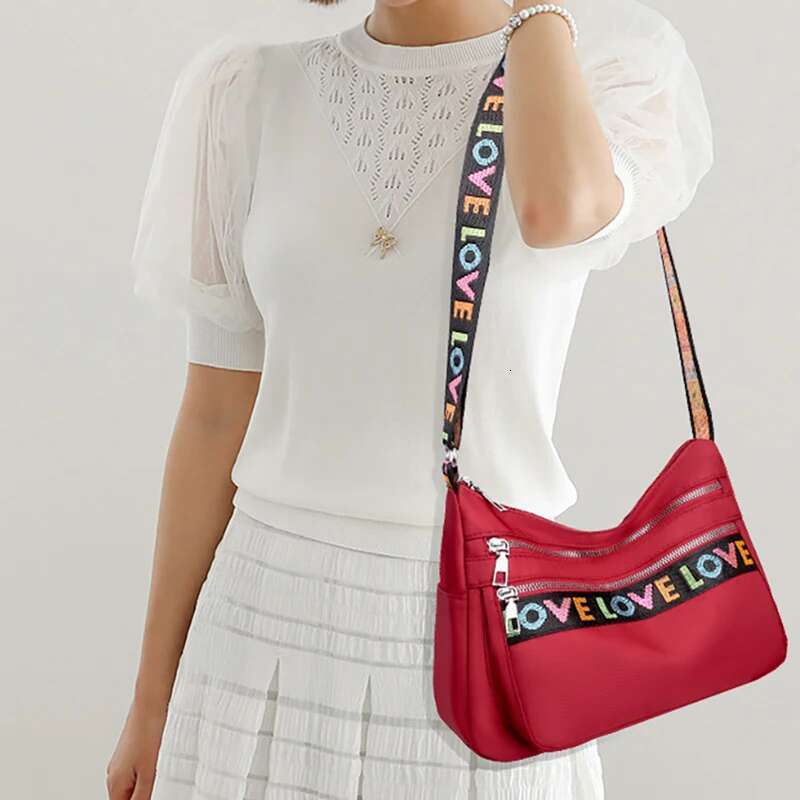 Women Waterproof Oxford Cloth Multi Pocket Messenger Handbag Canvas Shoulder Bag Multifunctional Crossbody Bags
