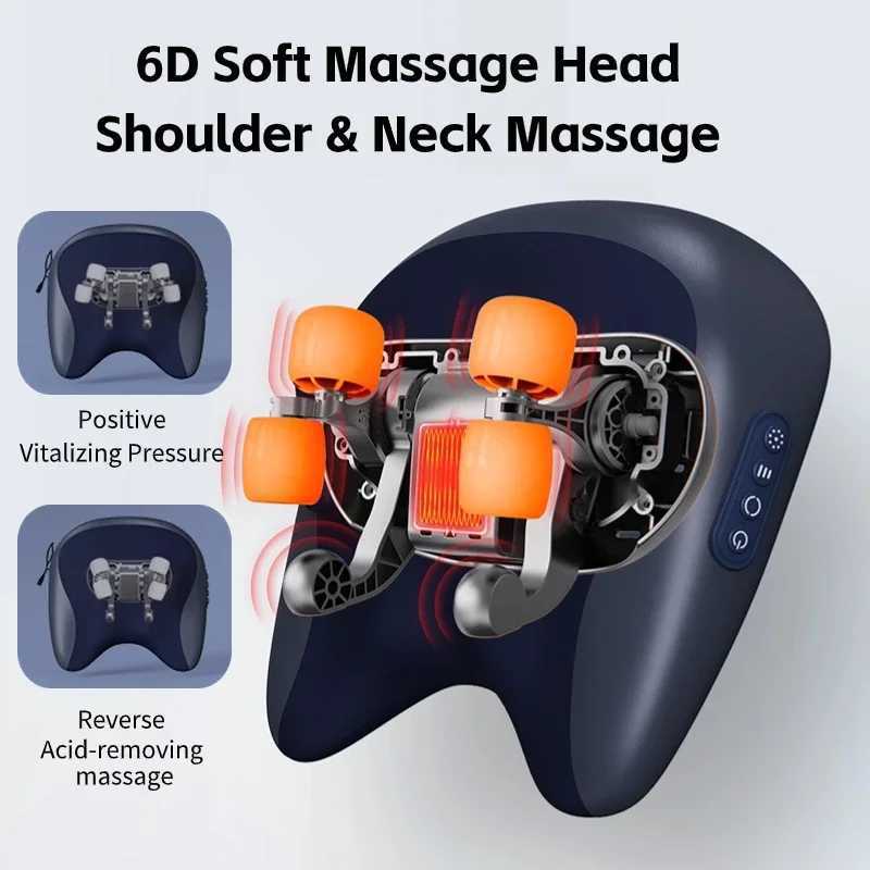 Neck Shoulder Massage Pillow Wireless Electric Car And Home Massager Heating Waist Neck Leg Cervical Shiatsu Kneading MassagersW250512