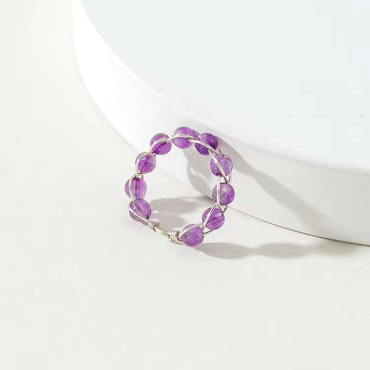 Wholesale Fashion Adjustable Natural Crystal Jewelry Rings Healing Copper Wire Wrapped Natural Stone Rings