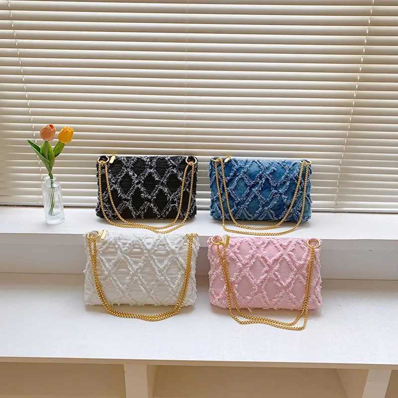 Denim Chain Shoulder Bag For Women Korean Fashion Tassel Crossbody Bags 2024 New Retro High-quality Handbags And Purses FemaleW250512