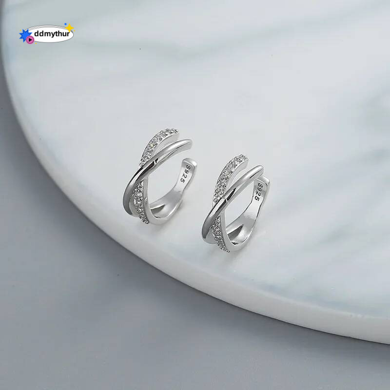 Popular Style Cuff Earring For Women 1 pc Charming Shiny Crystal Without Piercing Ear Clip Earrings Jewelry Gift ddmythur