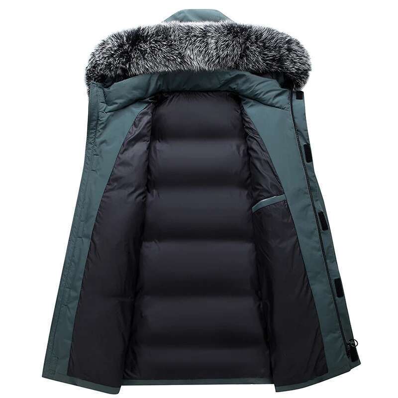 Autumn Winter Men Windproof Coats Mens Warm White Duck Down Hooded Jacket Parkas Multi Pockets Overcoat Male LZLLTT Designer