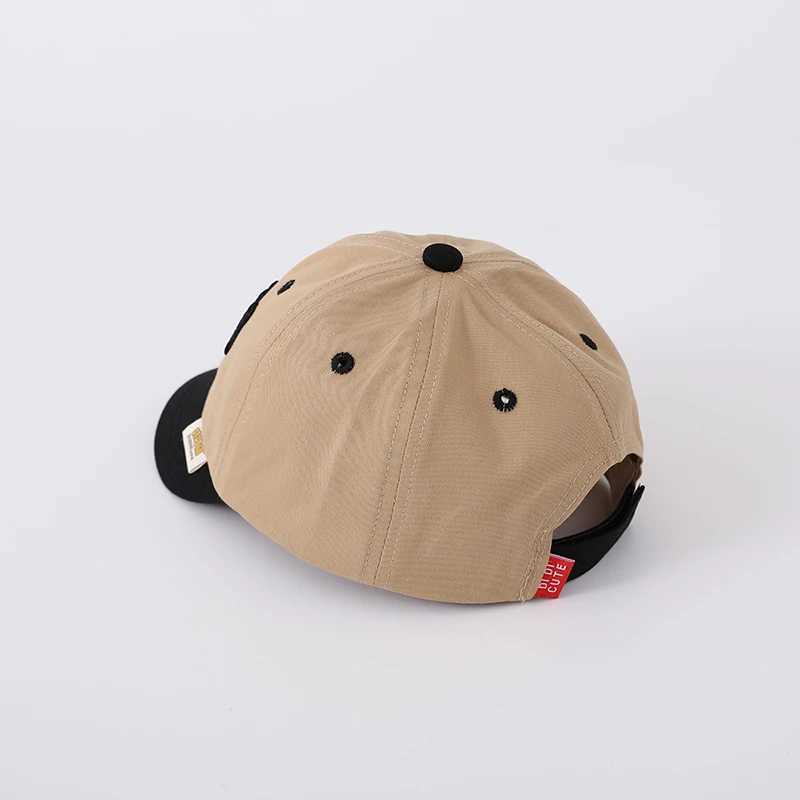 Embroidery Letter Children Duck Tongue Hat Short Brim Kids Baseball Hats 1-3Y Baby Sun Visors Fashion Color Block Duckbill Cap R250512