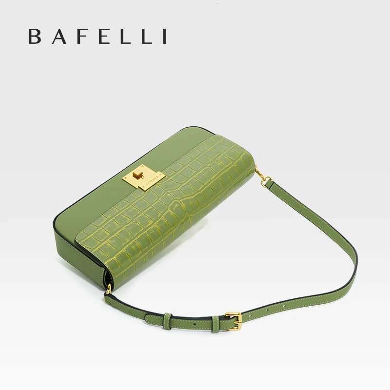 BAFELLI 2025 NEW Women's BAGS FASHION TREND EVENING PURSE HANDBAG K GOLD GENUINE LEATHER DESIGNER BRAND SHOULDER CLUTCH