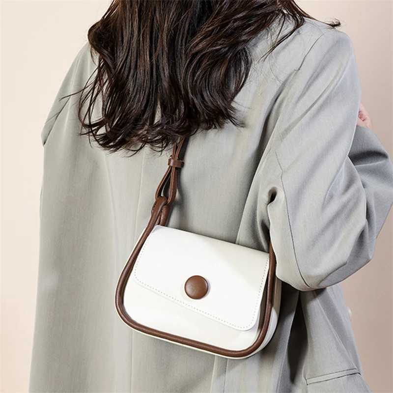 Trendy Saddle Shoulder Bag Women PU Leather Crossbody Bag Solid Color Flap Messenger Bag Fashion Handbags PouchW250512