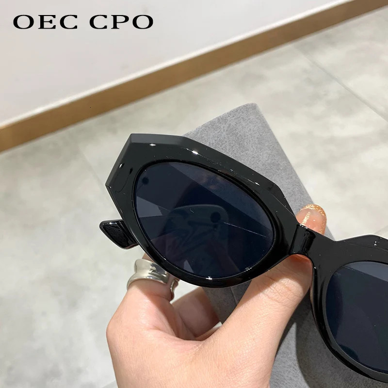 OEC CPO Punk Cat eye Sunglasses Women Vintage Small Oval Lens Sun Glasses Female ner Leopard Shades Eyeglasses UV400 250512