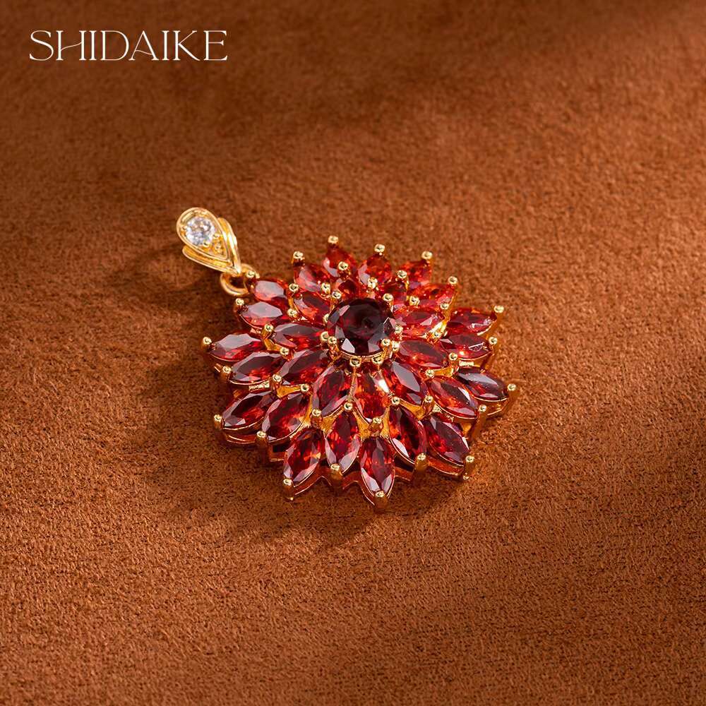 Zircon Crystal Sunflower Pendant Copper Gold Plated Cute Womens Jewelry for Weddings Parties Made Brass Mainly Designed Gifts