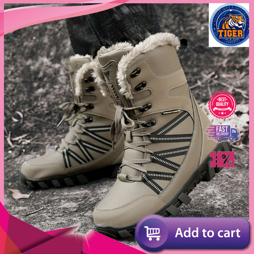 Ddmytiger Winter Men New S High Top Plush Insulation And Thick Snow Boots Outdoor Shoes
