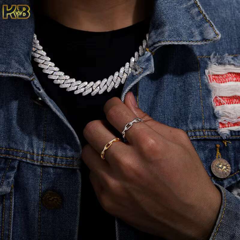 Hip Hop Moissanite Diamond Ring 925 Sterling Silver Iced Out Bling Style Luxury Jewelry for Men Women