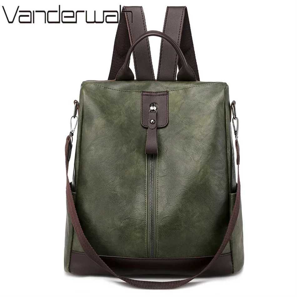 Multi-function Backpack Womens Soft PU Leather Backpack Large Capacity School Bags for s New Fashion Female Bagpack Mochila Z250512
