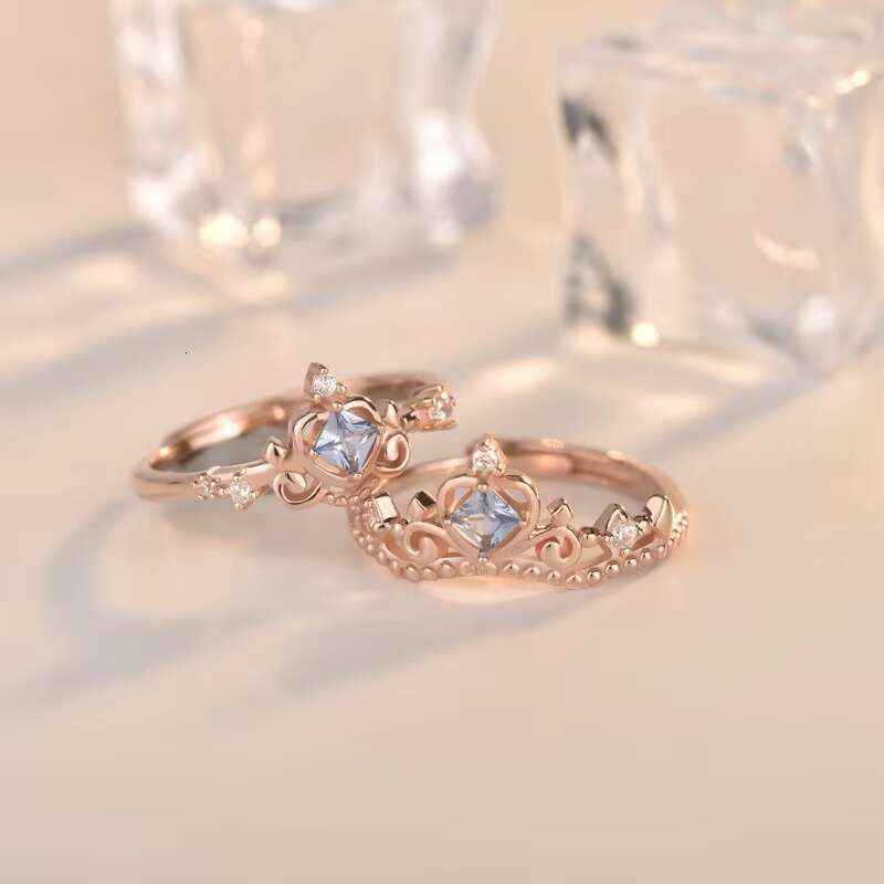 Wholesale S925 Sterling Silver Ring Female Ins Personality Zircon Index Finger Ring Fashion Retro Crown Ring Gift