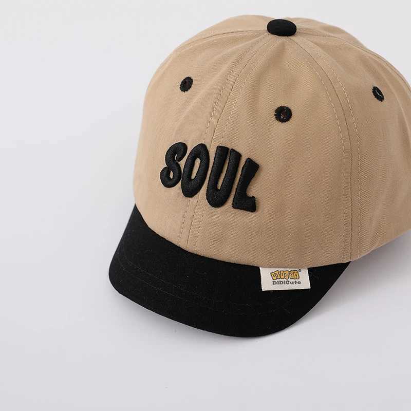 Embroidery Letter Children Duck Tongue Hat Short Brim Kids Baseball Hats 1-3Y Baby Sun Visors Fashion Color Block Duckbill Cap R250512