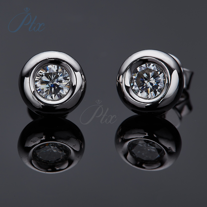 Moissanite Bubble Stud Earrings Fashion Men Women 5MM D VVS1 Lab Created Moissanite Diamond Shiny Design Unisex for Gift