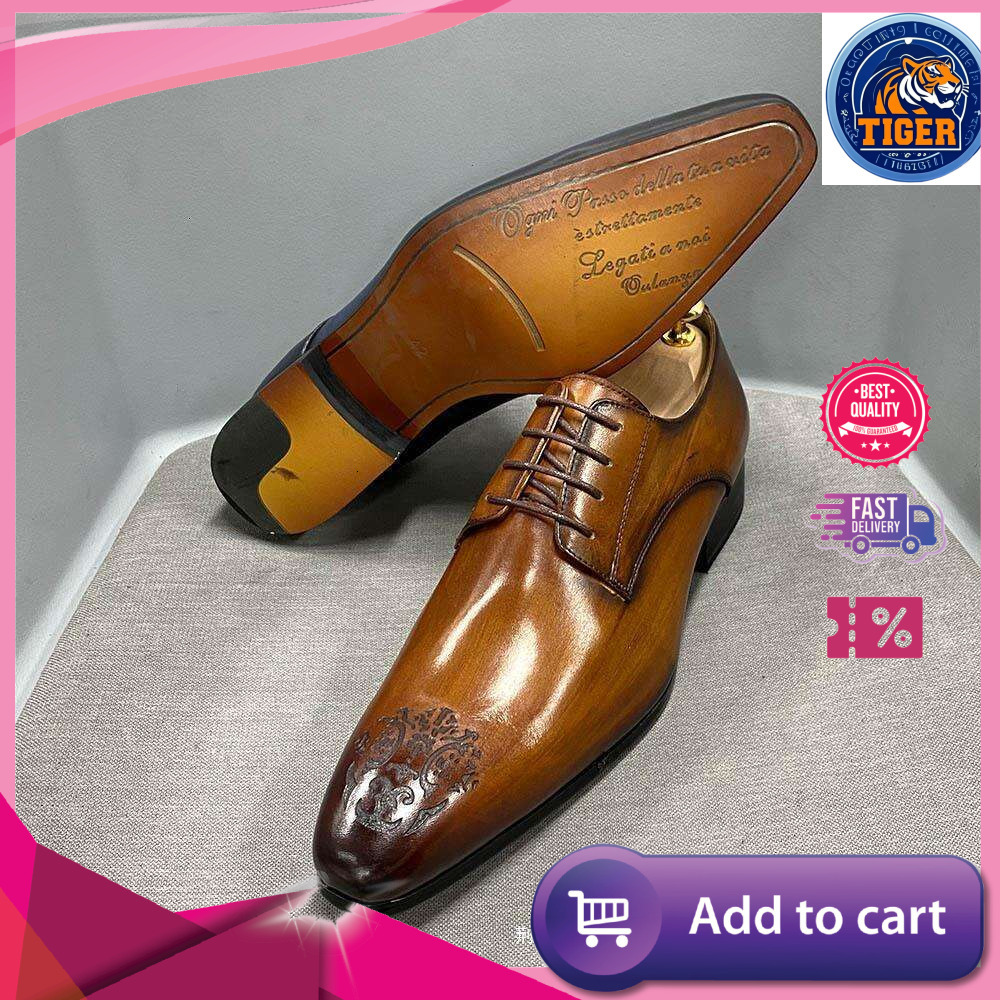 Ddmytiger Business Men S Casual Formal Derby Fashionable Carved Pointed Leather Shoes Outdoor Shoes