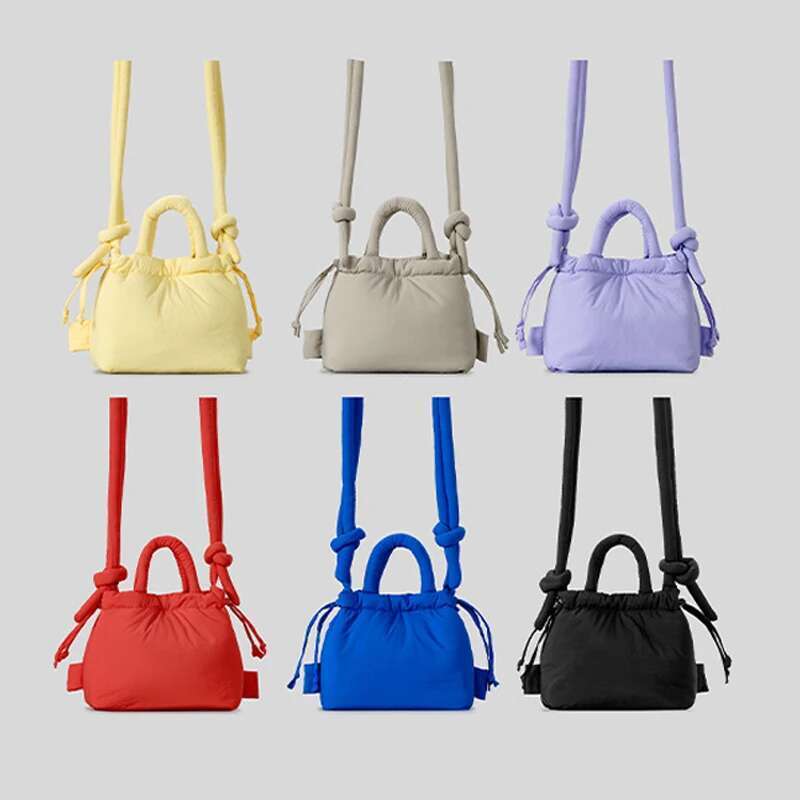 Fashion Small Puffer Tote Designer Padded Women Shoulder Bags Nylon Down Cotton Crossbody Bag Mini Lady Handbags 2024
