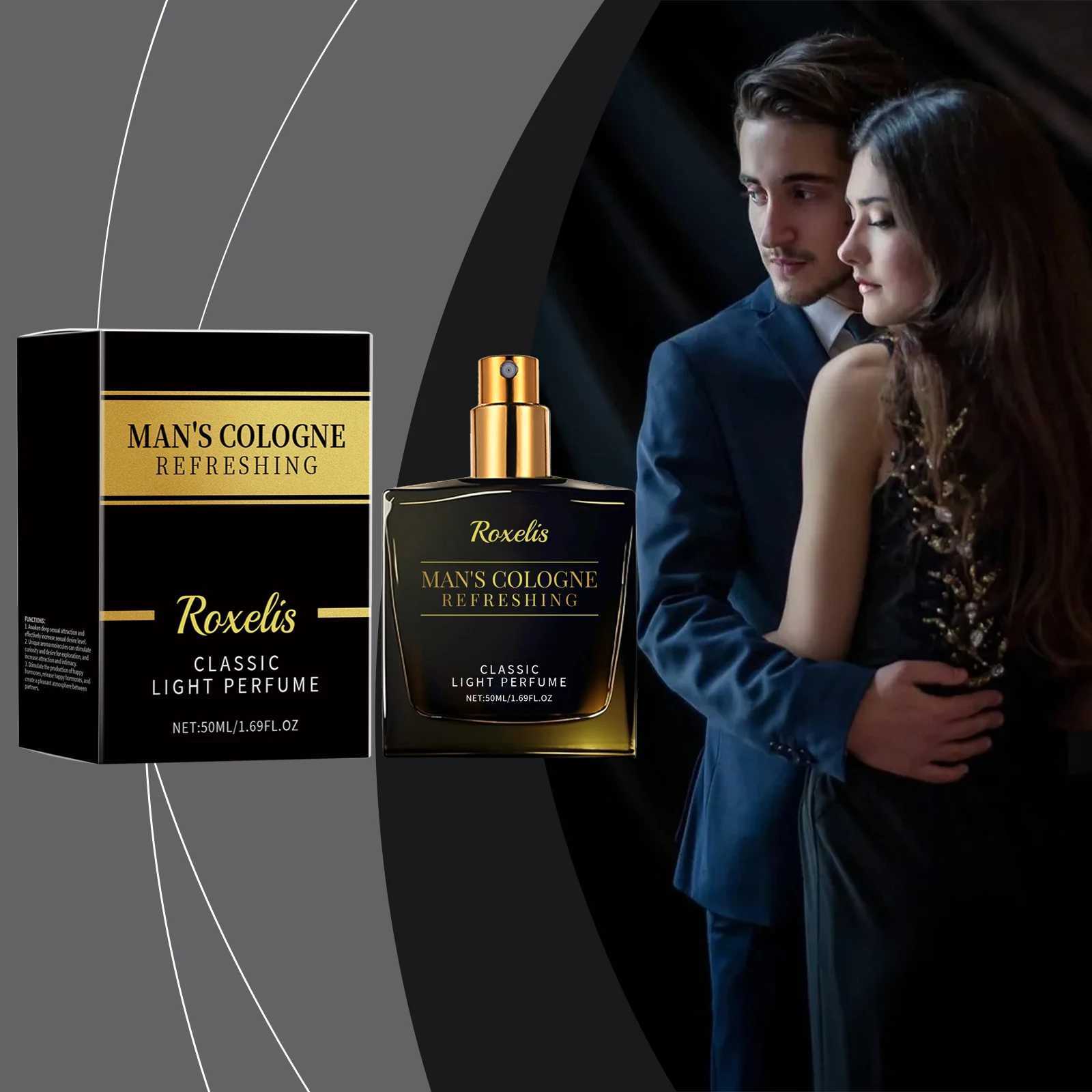 Roxelis 50ml Mens Charming Cologne Perfume Pheromone Refresh Exude Dating Atmosphere Lasting Scent Deodorant Cologne PerfumeXJ250512