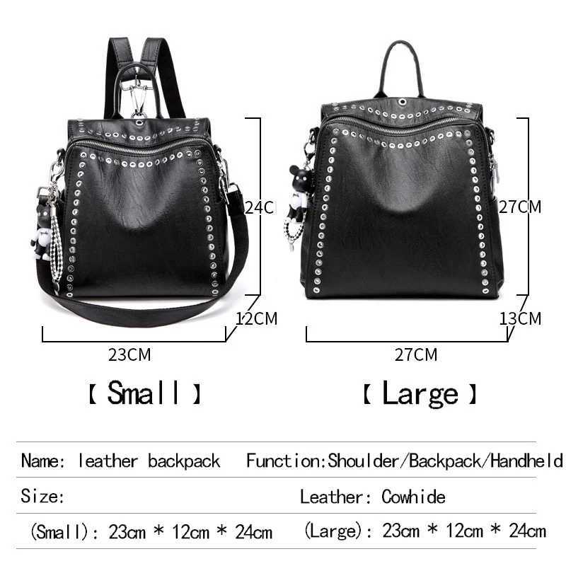 Women Genuine Real Leather Backpack Multifunctional Shoulder Bag Female Travel Teenage Fashion Schoolbag Z250512