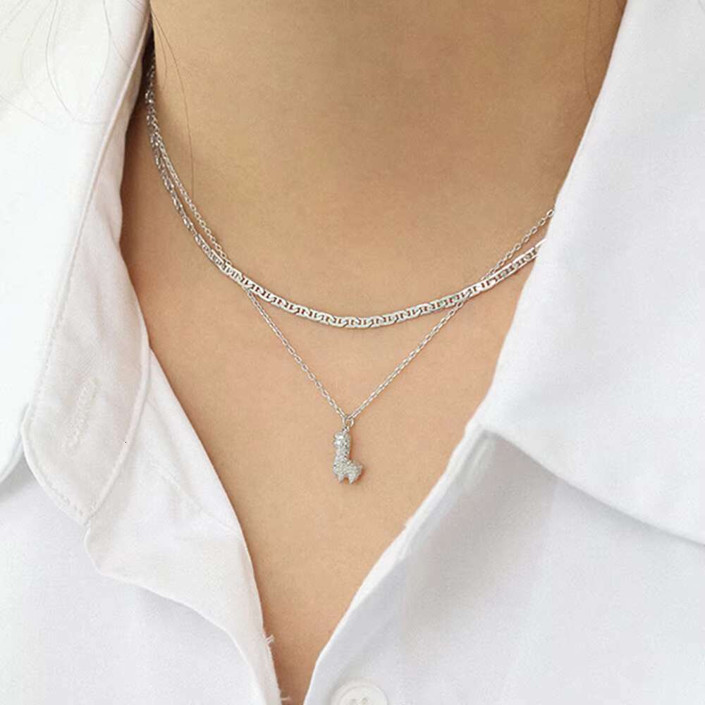 Fashion 2021 fashion pure sier filled designer jewelry statement simple chain necklace for women