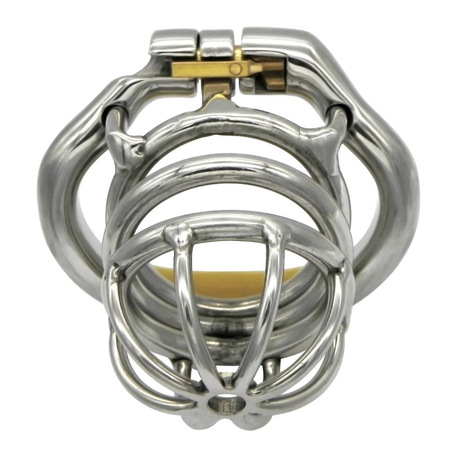 Ergonomic Stainless Steel Stealth Lock Male Chastity DeviceCock CagePenis LockCock RingChastity BeltS054 W250512