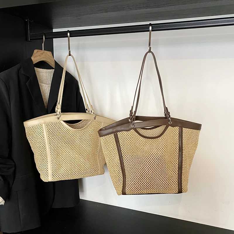 2 Set Straw Shoulder Bag for Women 2025 Summer Travel Bag Designer Underarm Handbag Large Capacity Beach Tote Bag Brand Sac Z250512
