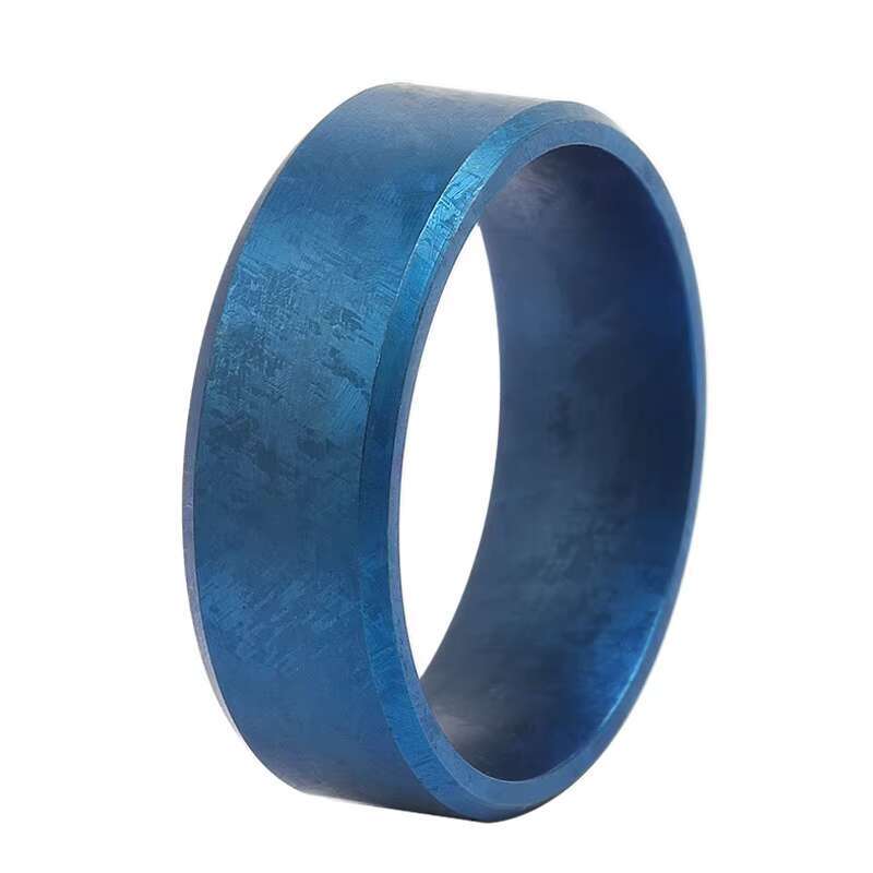 Unique TIZTI Ring Pure Titanium Jewelry Nice Looking Similar Meteorite Pattern Flat Shape 8mm Crystallized Titanium Wedding Band