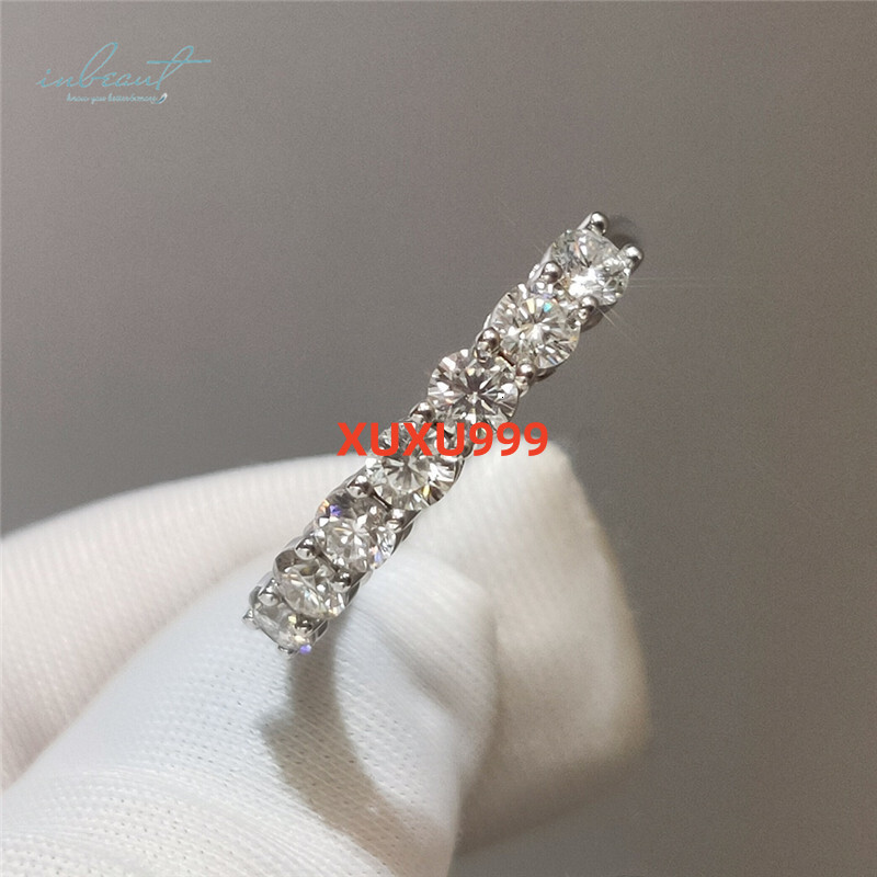Silver 925 Original Brilliant Cut Total 0.7 Ct Diamond Test Past D Color Moissanite Ring for Women Wedding Gift Fine Jewelry