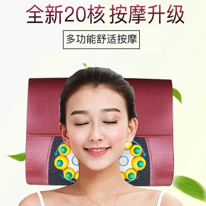 20 heads cervical vertebra massager electric neck waist body neck massage pillow shoulder kneading back massage cushionW250512