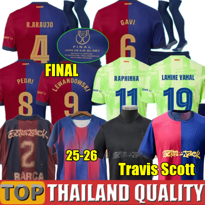 24 25 26 LAMINE YAMAL Lewandowski soccer jerseyS GAVI Raphinha FERRAN 2025 2026 football shirt set F. DE JONG men women kids kit camiseta barcalona Travis