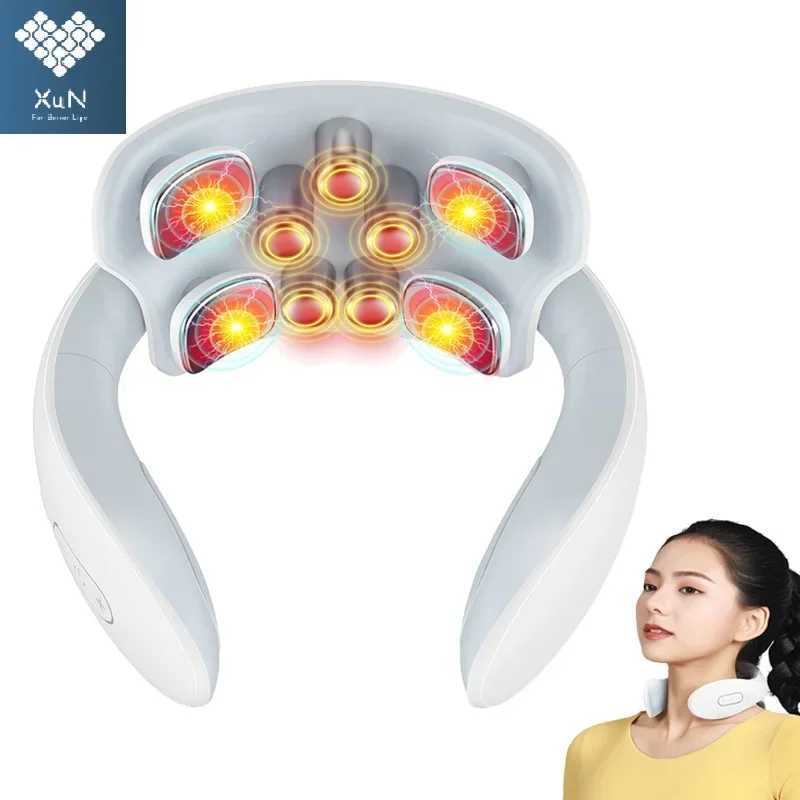 Back And Neck Smart Massage Instrument Shoulder Neck Massage Cervical Vertebra Health Care Vibrator Heating Relieve Pain MuscleW250512