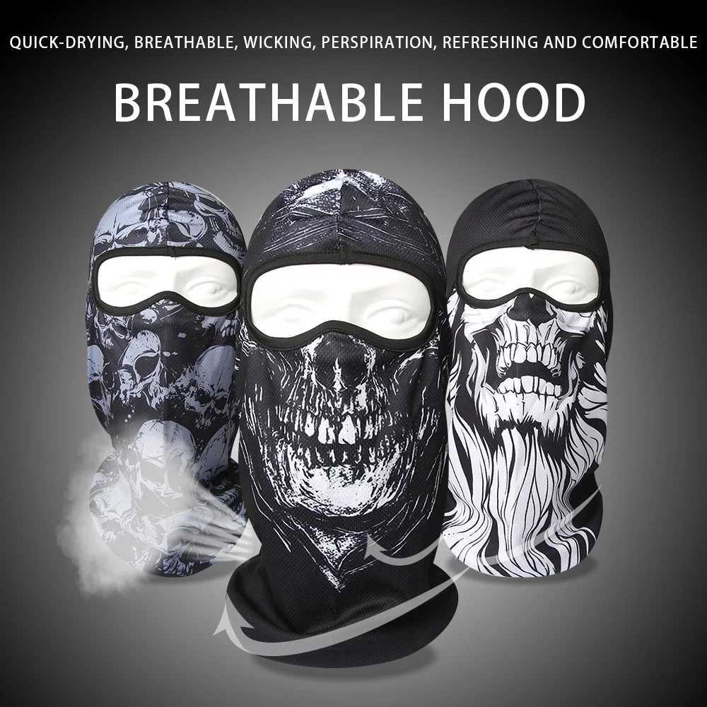 Skull Men Balaclava Ski Mask Cycling Caps Snowboard Face Cover Motorcycle Bicycle Helmet Hood Bandana Scarf Breathable WindproofW250512