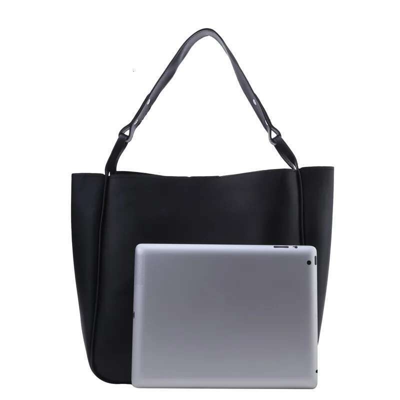 Simple Women Bucket Shoulder New Solid Color Handbags Retro Tote Large Capacity Pu Leather Bags 2024