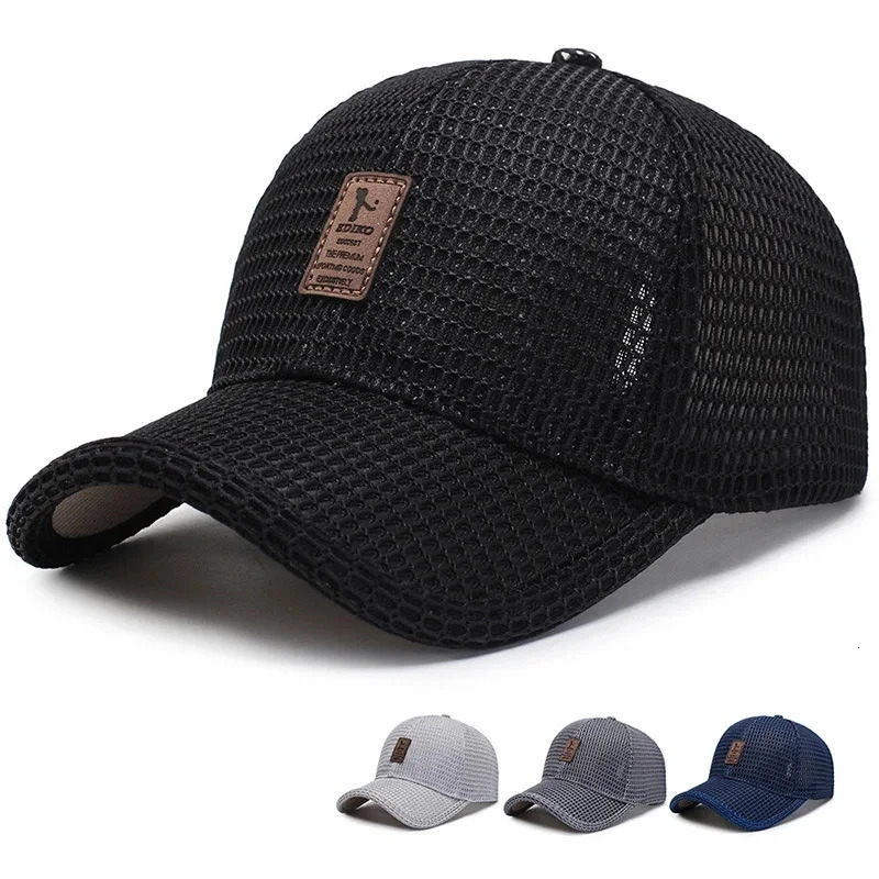 Mens Fashion Baseball Cap Summer Breathable Full Net Shade Fishing Outdoor Leisure Sports 250512