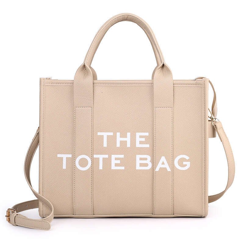 Women's New Solid Color PU Letter Tote Bag Simple and Casual Large Capacity Handbag designer bag