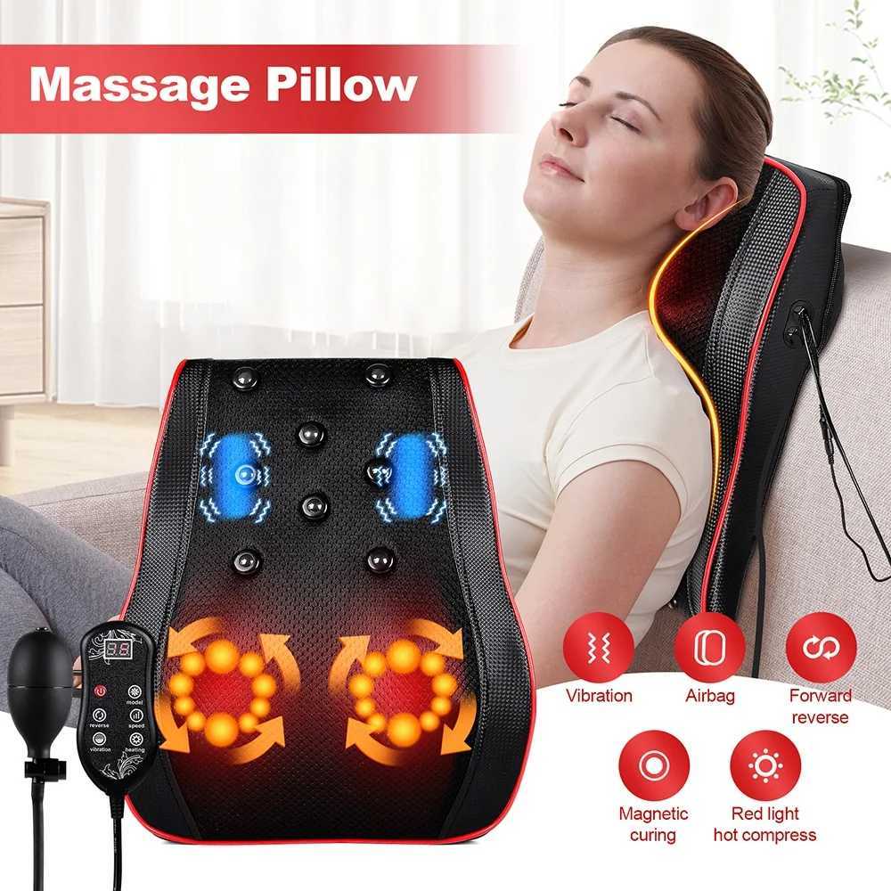 Back And Neck Cervical Massage Pillow Airbag Waist Kneading Massage Cushion Lumbar Chair Massager Car Back Pillow MassagerW250512